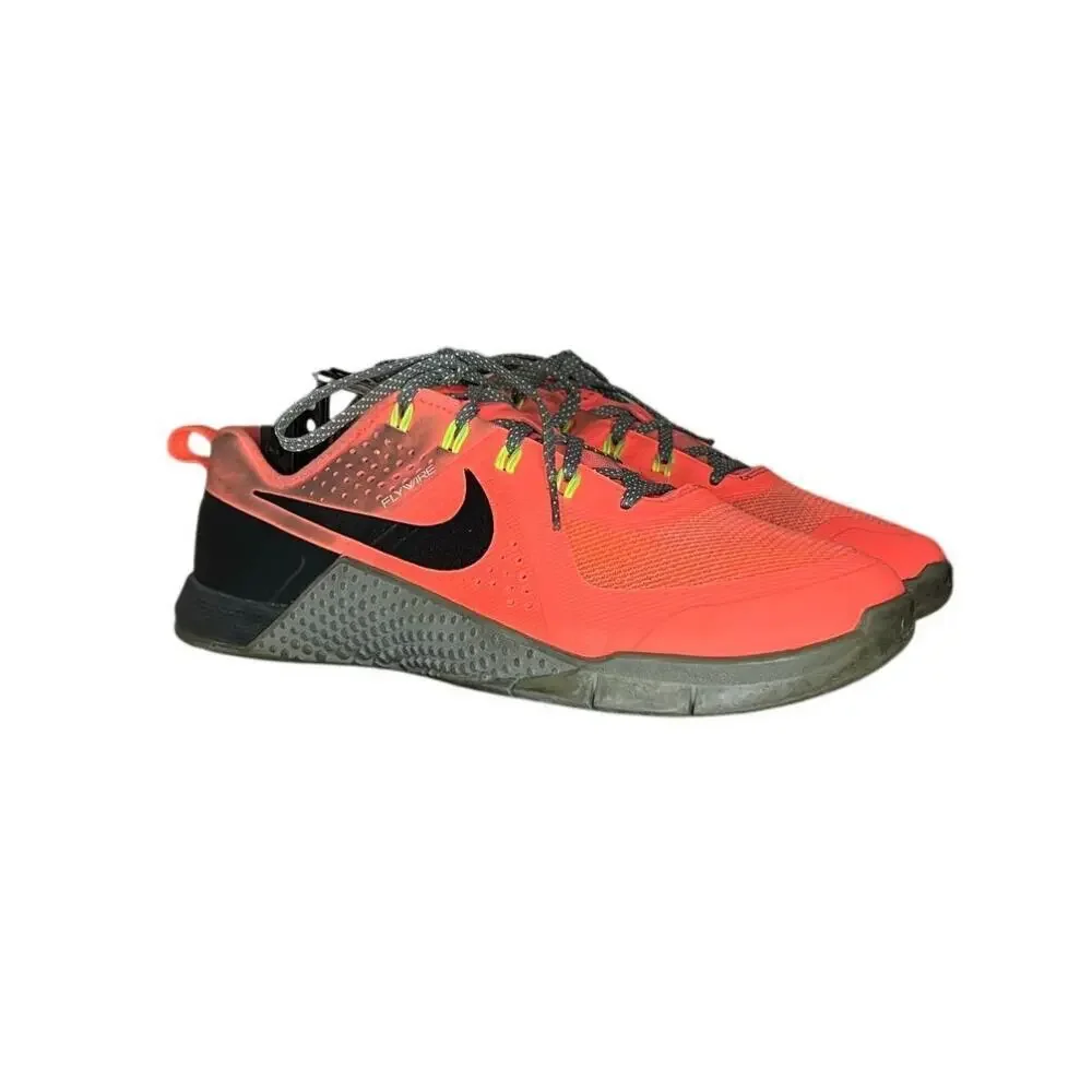 Mens Nike Metcon Flywire Cross Training Shoes Sneakers Size 8 Hyper Orange